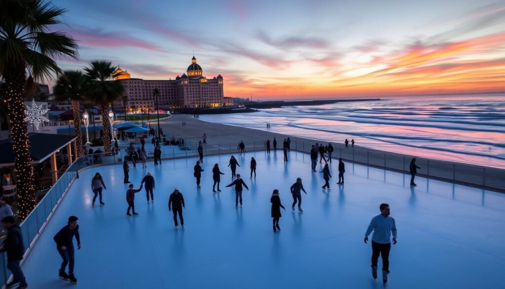 Outdoor ice skating