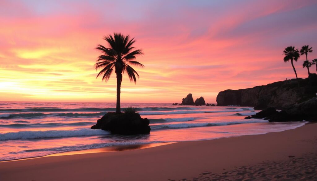 Romantic sunset in Laguna Beach